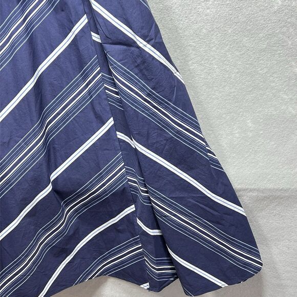 Zara Midi Limited Edition Dress Womens Size Small Navy Blue Striped Godet - Picture 5 of 10